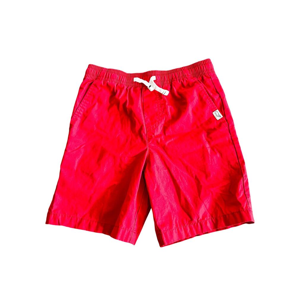 Vineyard Vines‎ Boys Cotton Shorts Size 7 Coral Red Elastic Waist Drawstring